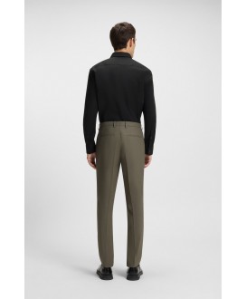 Slim-fit shirt in stretch-cotton canvas