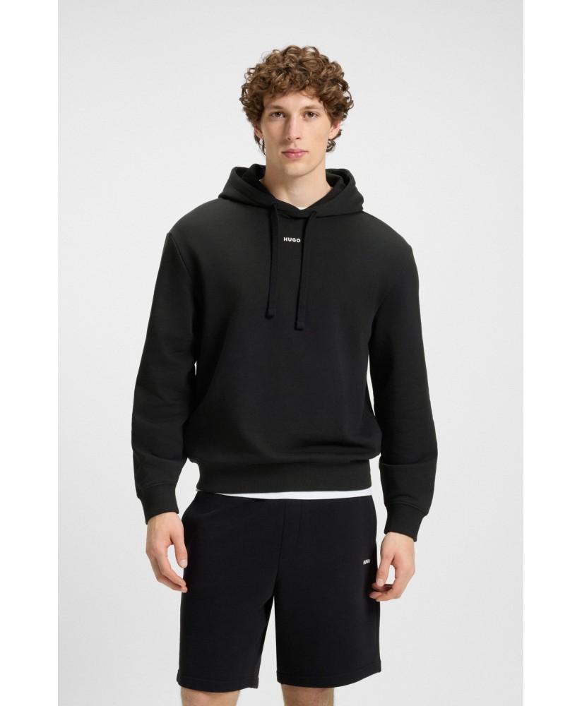 Cotton-terry hoodie with contrast logo