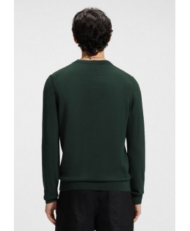 Cotton sweater with red logo label