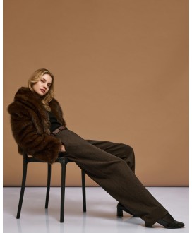 Τζάκετ κοντό με συνθετική γούνα