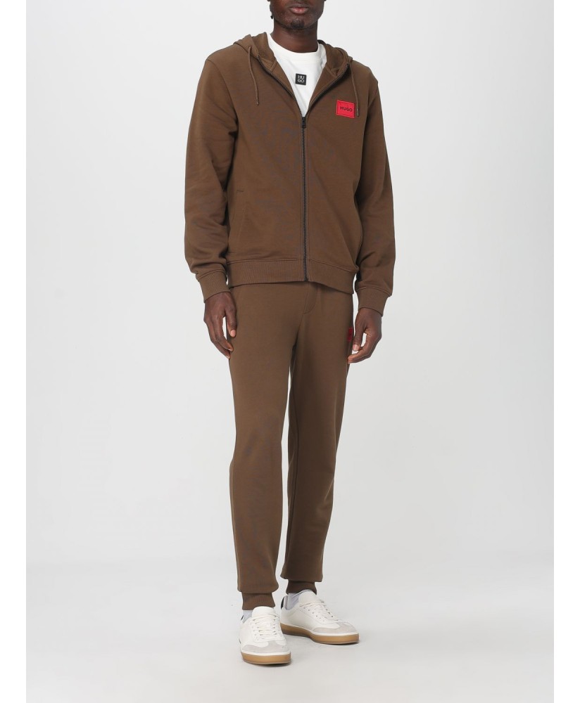 Logo-label tracksuit bottoms in cotton terry