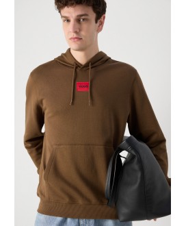 Cotton-terry hoodie with logo label