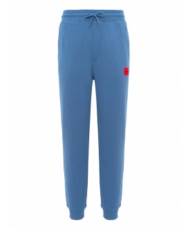 Logo-label tracksuit bottoms in cotton terry