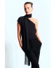 SEMI SHEER ONE SHOULDER...