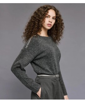 Μπλούζα πλεκτή με στρας