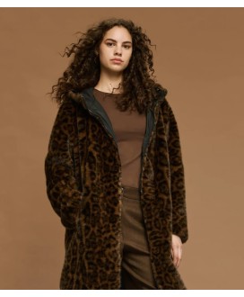 Τζάκετ με συνθετική γούνα διπλής όψης