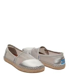 Silver mesh espadrille