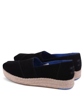 Platform alpargata black suede