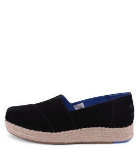 Platform alpargata black suede