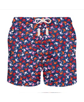 Lightweight fabric swim shorts Lighting with crab print