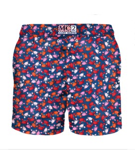 Lightweight fabric swim shorts Lighting with crab print