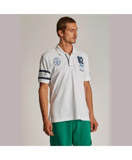 Men's plain-coloured short-sleeved, regular-fit polo shirt