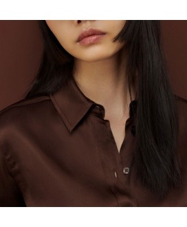 Dark Brown Satin Shirt