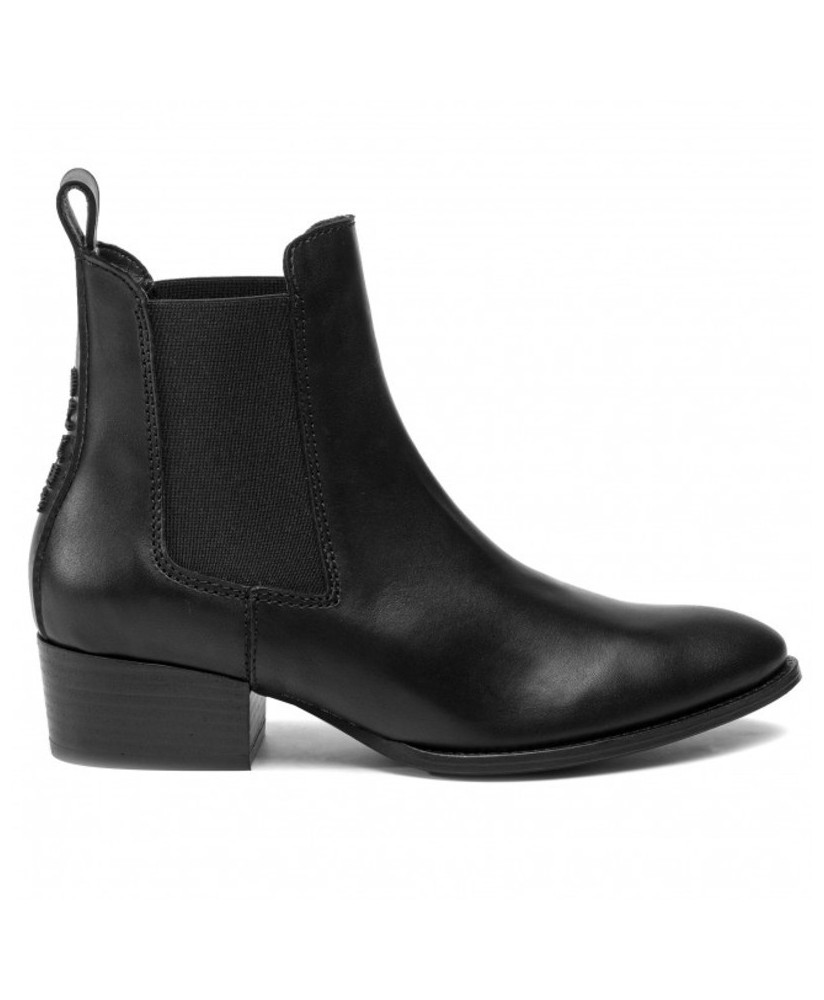 Pin logo mid heel chelsea boots