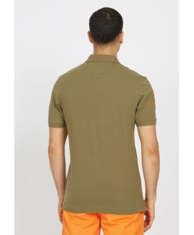 Short-sleeves polo in cotton-stretch slim fit