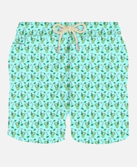 Man light fabric swim shorts with Mojito print