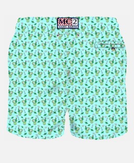 Man light fabric swim shorts with Mojito print