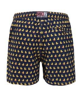 Man light fabric swim shorts with duck print