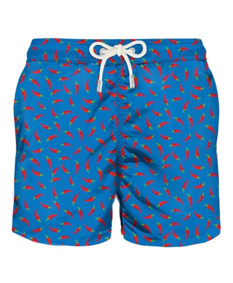 Light fabric man swim shorts chili peppers print