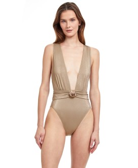 White sands One piece Plunging V-Collar