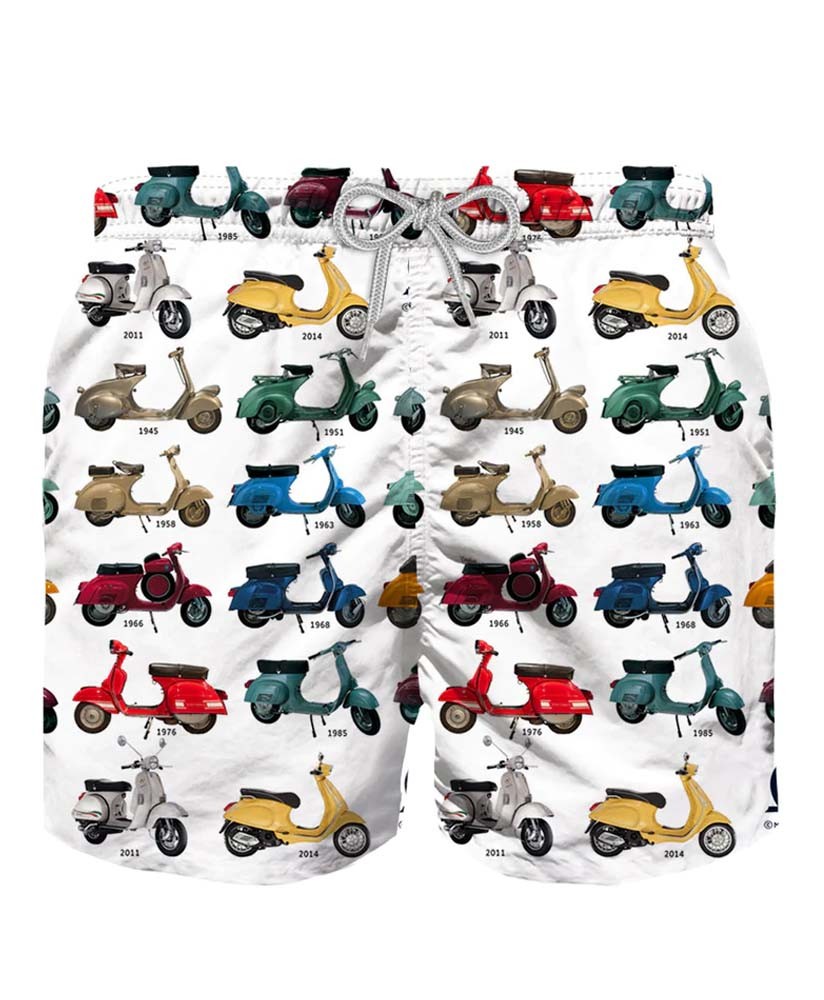 Vespa print boy swim shorts