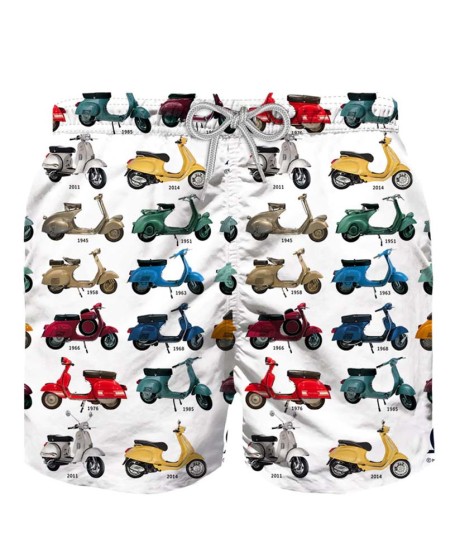 Vespa print boy swim shorts