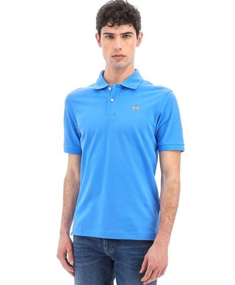 Short-sleeves man polo in cotton-stretch slim fit - Eduardo