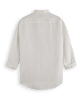 Linen shirt with sleeve adjustments