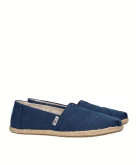Classic Navy Washed Canvas Rope Sole