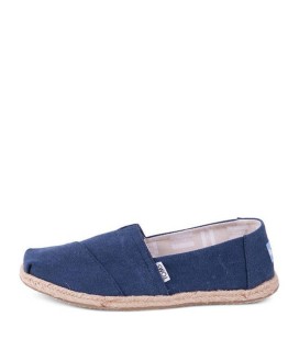 Classic Navy Washed Canvas Rope Sole